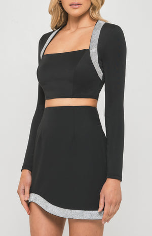 Diamante Trim Set-Winnie and Co-skirt and Top