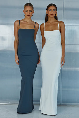 Runaway-Sterling Maxi Dress-Steel-White