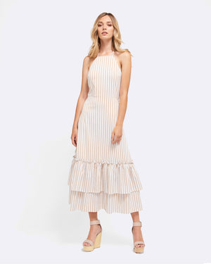 Halter Maxi Dress-MVN the label-Stripped