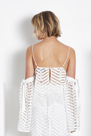 LAdies White Top - Bless'ed are the Meek -Empire Top