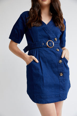 Denim Dress with ?Belt-Elliatt-Solange Dress
