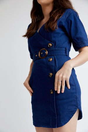 Denim Dress with ?Belt-Elliatt-Solange Dress