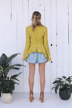 Mustard Split Sleeve Top