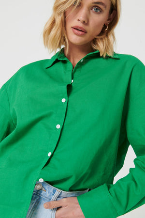 Ladies Oversized Shirt-MVN-Green-Acacia Oversized Shirt