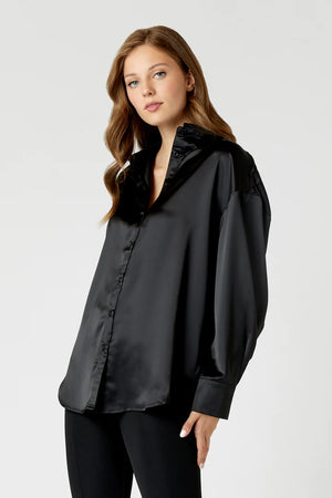 Black Satin Shirt-MVN-Vaudeville Shirt