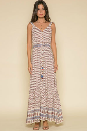 Printed Dress-Raga-Avah Ruffle Strap Maxi