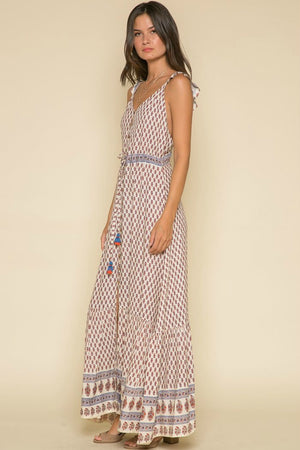 Printed Dress-Raga-Avah Ruffle Strap Maxi