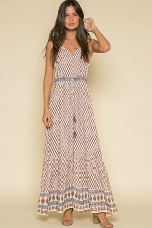 Printed Dress-Raga-Avah Ruffle Strap Maxi