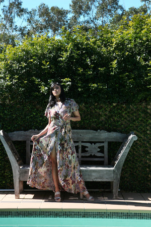 Floral Wrap Dress-Raga-Dear Dahlia Wrap Dress