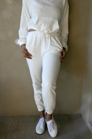 High Neck Sweat and Jogger Set White
