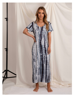 Blue Tie-Dye Dress-Love Lilly-Blue Skies Tee Dress
