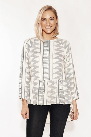 Long Black and white Top-Solito-Berber Blouse