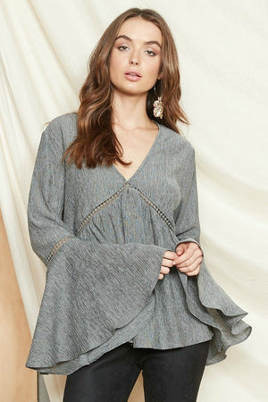 Ladies Grey Top - PS THe LAbel -The Caspian Top