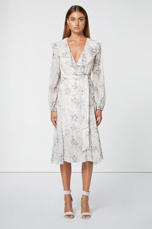 White floral wrap Dress-Elliatt-Chance Dress