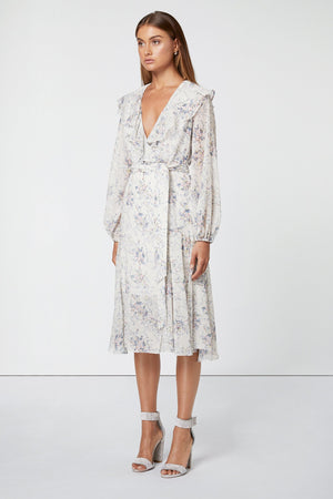 White floral wrap Dress-Elliatt-Chance Dress