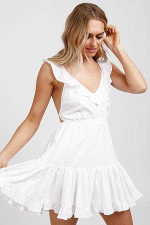 Daisy Says-Dobby-Picnic Dress White