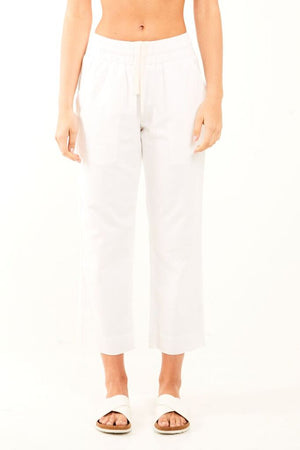 Ladies white linen pant-Nude Lucy-Demi Linen Pant