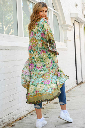 Green Print Kimono-Boho-Floyd Kimono