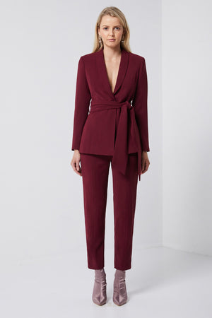 Ladies belted blazer Wine-Elliatt-Frances Blazer