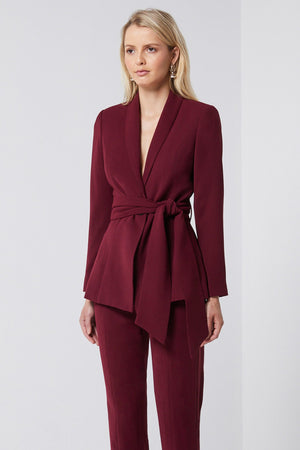 Ladies belted blazer Wine-Elliatt-Frances Blazer