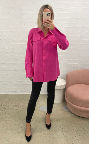 FL Basics-Gracia Shirt-Hot Pink