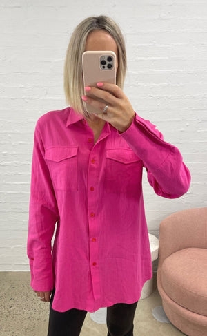 FL Basics-Gracia Shirt-Hot Pink