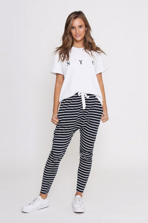 Leoni-Jordan Jogger Navy Stripe