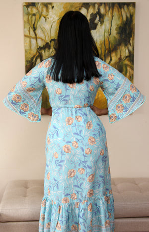 Blue Floral Maxi-Aria-Lily Dress