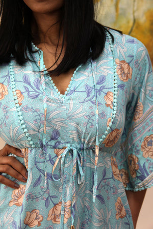 Blue Floral Maxi-Aria-Lily Dress