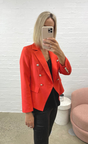 FL Basics-Mac Blazer -Lipstick Red