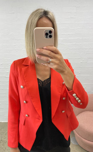 FL Basics-Mac Blazer -Lipstick Red