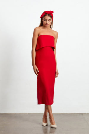 Ladies Red Midi Dress -Elliatt-Marino Dress