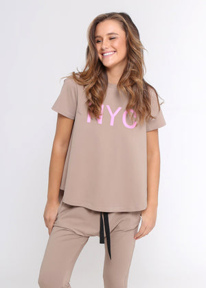 Leoni-NYC Print Tee Mocha