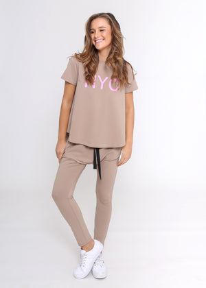 Leoni-NYC Print Tee Mocha