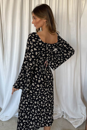 Floral Dress-Sundays the label-Fleur Dress - Black Daisy