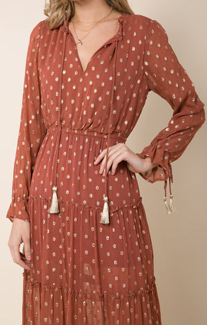 Long sleeve Maxi-Raga-Elle Tiered Maxi