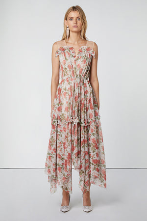 Pleated Floral Dress-Elliatt-Ring Dress