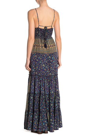 Printed Halter Maxi Dress-Raga-Sapphire Maxi