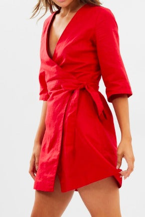 Mercer Linen Wrap Dress