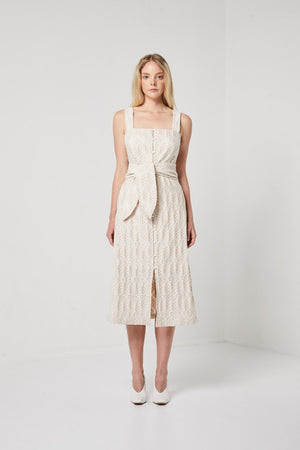 Cream Button Front Dress-Elliatt-Sinai Dress