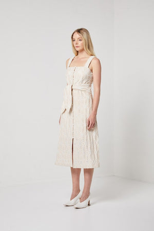 Cream Button Front Dress-Elliatt-Sinai Dress