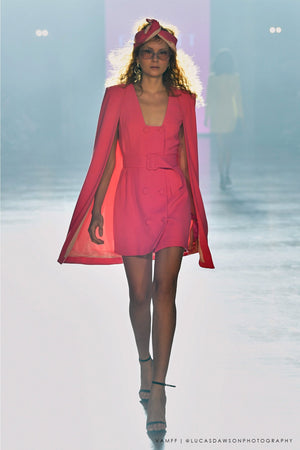 Hot Pink Cape Dress-Elliatt-Star Cape Set