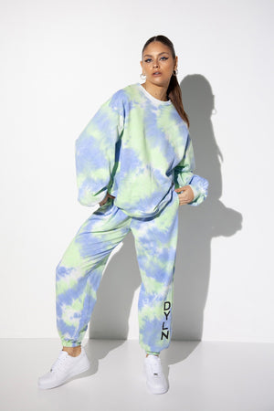 Sky Tie Die-Hudson Track Pants-By Dyln