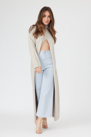 Long Beige Knitted Top-BTL-Trinny Knit