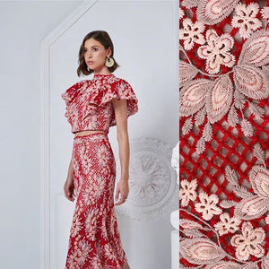 Red lace skirt and Top-Elliatt-Valentina Set
