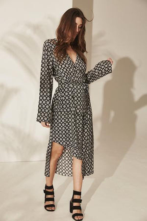 May the Label Zali Midi Dress Madallion Print