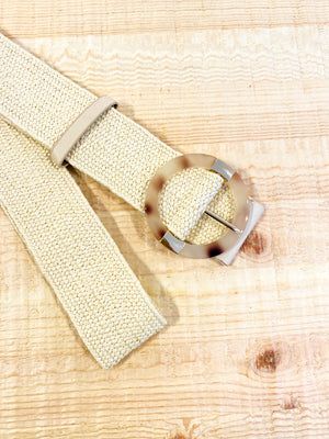 Round Buckle-Sara Straw Belt-Angels Whisper
