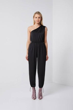 One Shoulder Black Jumpsuit-Elliatt-Backstage Jumpsuit
