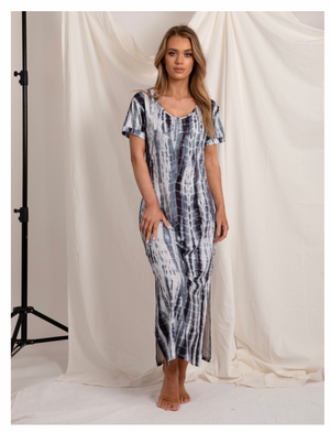 Blue Tie-Dye Dress-Love Lilly-Blue Skies Tee Dress
