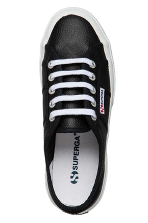 Superga 2750 Cotu Leather Black and White